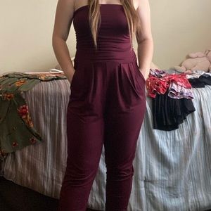 Marron romper strap less